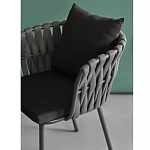 Стул мягкий с декором в виде плетеных лент на спинке и подлокотниках Semicircular Chair Decorated with Ribbons варинант исполнения - 4 | Loft Concept в Твери