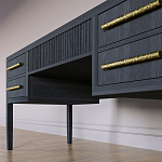 Большой Рабочий стол Primo с 5 выдвижными ящиками Черный дуб варинант исполнения - 3 | Loft Concept в Твери