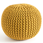 Круглый вязаный пуф Yellow Knitted Ball Pouf варинант исполнения - 1 | Loft Concept в Твери
