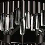 Люстра круглая из матового черного металла с подвесками из прозрачных стеклянных трубок Noir Tubes варинант исполнения - 8 | Loft Concept в Твери