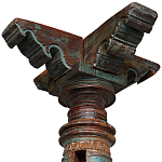 Антикварная колонна из массива тика Unique Indian Antique Column варинант исполнения - 2 | Loft Concept в Твери