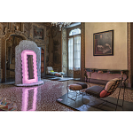 Дизайнерское разноцветное кресло на металлическом каркасе с подставкой для ног Poltronova Plasma Armchair варинант исполнения - 15 | Loft Concept в Твери