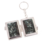 Зеркало брелок складное двухстороннее из натурального камня Серафинит Stone Mirrors варинант исполнения - 2 | Loft Concept в Твери