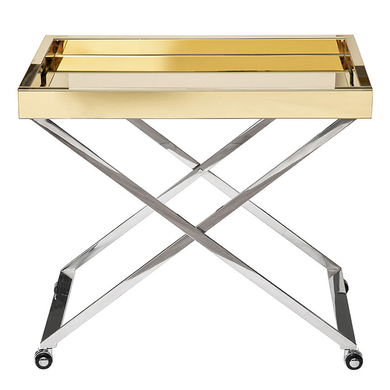Стол сервировочный с зеркальной золотой столешницей Splendid Serving Table Золотой Хром Стол сервировочный с зеркальной золотой столешницей Splendid Serving Table Золотой Хром в Твери | Loft Concept