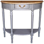 Полукруглая консоль в стиле прованс серая Margery Provence Grey Console варинант исполнения - 1 | Loft Concept в Твери