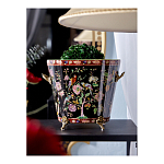 Кашпо из фарфора черная с цветочной росписью и бронзовой стрекозой Spring Garden варинант исполнения - 4 | Loft Concept в Твери