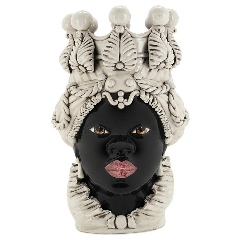 Ваза Vase Moro Lady White Big Черный Бежевый Ваза Vase Moro Lady White Big Черный Бежевый в Твери | Loft Concept