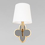 Бра с белым текстильным абажуром и фигурным основанием с зеркальной вставкой Vitorino варинант исполнения - 5 | Loft Concept в Твери