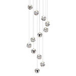 Люстра каскадня с 12-ю прозрачными шарообразными плафонами Bubbles Bocci варинант исполнения - 1 | Loft Concept в Твери