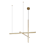 Люстра с 3-мя  пересекающимися цилиндрическими плафонами на тонких тросах Trumpet tube варинант исполнения - 2 | Loft Concept в Твери