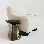 Кресло Cannes с мягкой обивкой букле молочного цвета  варинант исполнения - 1 | Loft Concept в Твери