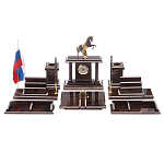 Настольный письменный набор из природного камня обсидиана с декором в виде Коня Team leader варинант исполнения - 1 | Loft Concept в Твери