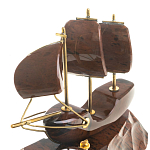 Часы настольные в виде парусника из натурального камня Обсидиан Sailboat Stone Clock варинант исполнения - 3 | Loft Concept в Твери