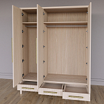 Большой Шкаф Primo Светлый дуб с 3 дверьми и 3 выдвижными ящиками варинант исполнения - 6 | Loft Concept в Твери