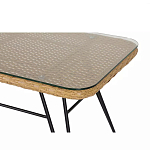 Журнальный столик с столешницей из ротанга и стекла Wicker Tabletop Under Glass варинант исполнения - 2 | Loft Concept в Твери