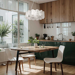 Люстра круглая с подвесными прямоугольными пластинами из стекла Glacier Panels варинант исполнения - 11 | Loft Concept в Твери