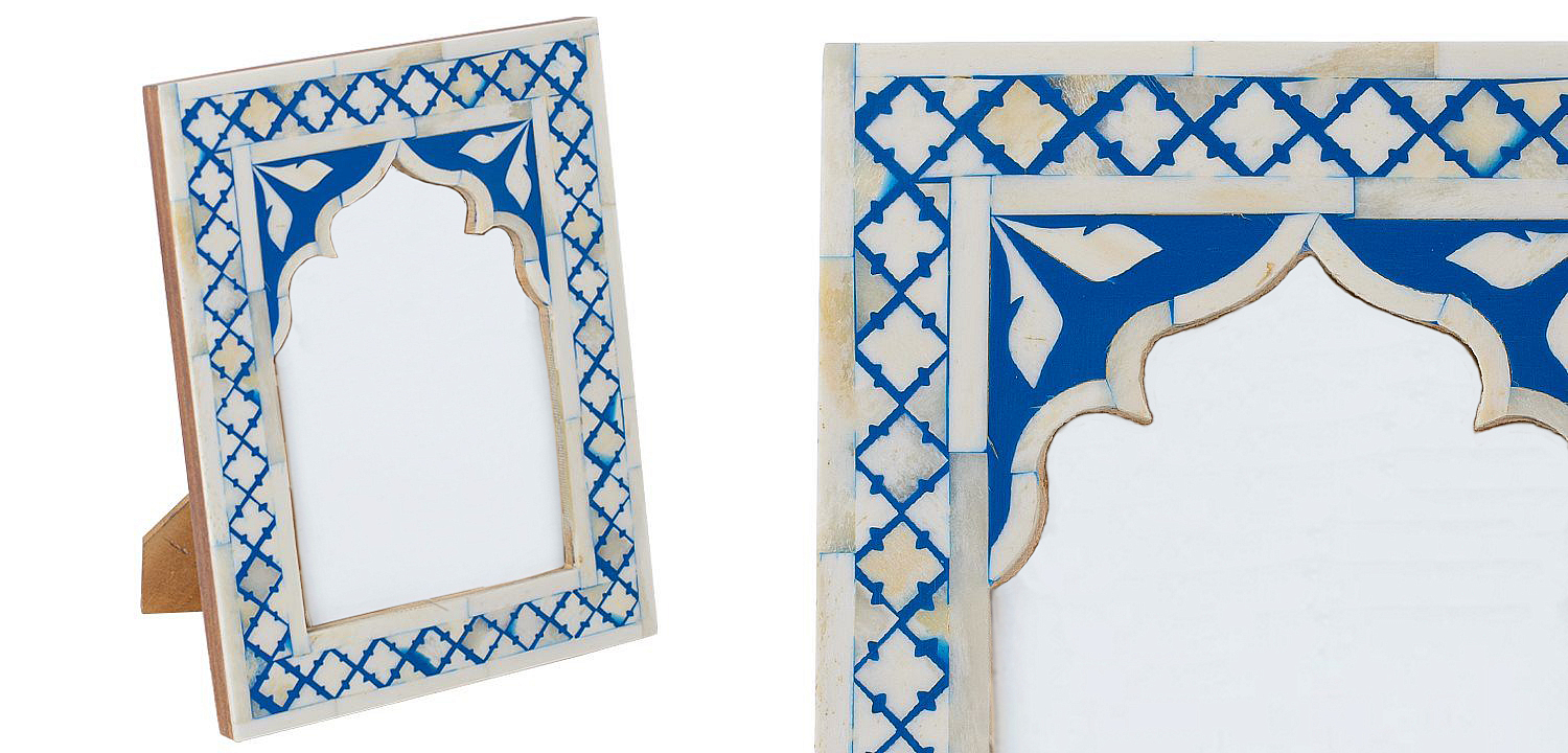 Photo Frame Blue White Moroccan Bone Mosaic Photo Frame Blue White Moroccan Bone Mosaic - Loft-Concept в Твери