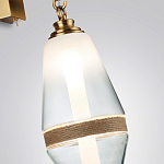 Бра со стеклянным плафоном конусообразной формы и декоративной вставкой из джута Tectona  варинант исполнения - 5 | Loft Concept в Твери