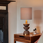 Настольная лампа с белым цилиндрическим абажуром на фигурном основании из полусфер Bewitchment варинант исполнения - 1 | Loft Concept в Твери