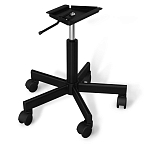 Стул с мягкой бирюзовой обивкой из велюра и подъемно-поворотным механизмом на черных колесиках Harper Turquoise варинант исполнения - 3 | Loft Concept в Твери