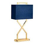 Настольная лампа с основанием из полированного золота и прямоугольным абажуром глубокого синего цвета Elstead Lighting варинант исполнения - 5 | Loft Concept в Твери