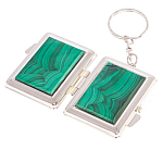 Зеркало брелок складное двухстороннее из натурального камня Малахит Stone Mirrors варинант исполнения - 2 | Loft Concept в Твери