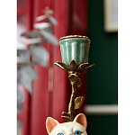 Подсвечник в виде кошки из фарфора с бронзовыми элементами Paradise Cat варинант исполнения - 7 | Loft Concept в Твери