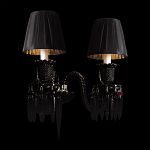 Бра с двумя черными абажурами и декоративными подвесками Lustre Reverie варинант исполнения - 3 | Loft Concept в Твери