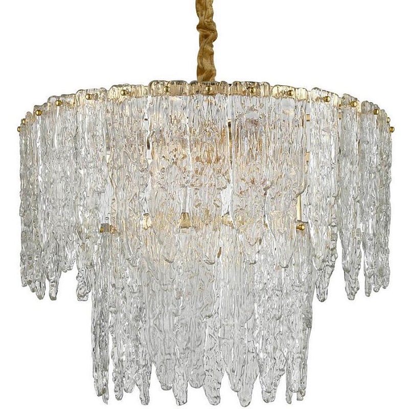 Люстра Cold Heart Chandelier two Золотой Прозрачное Стекло в Твери | Loft Concept 