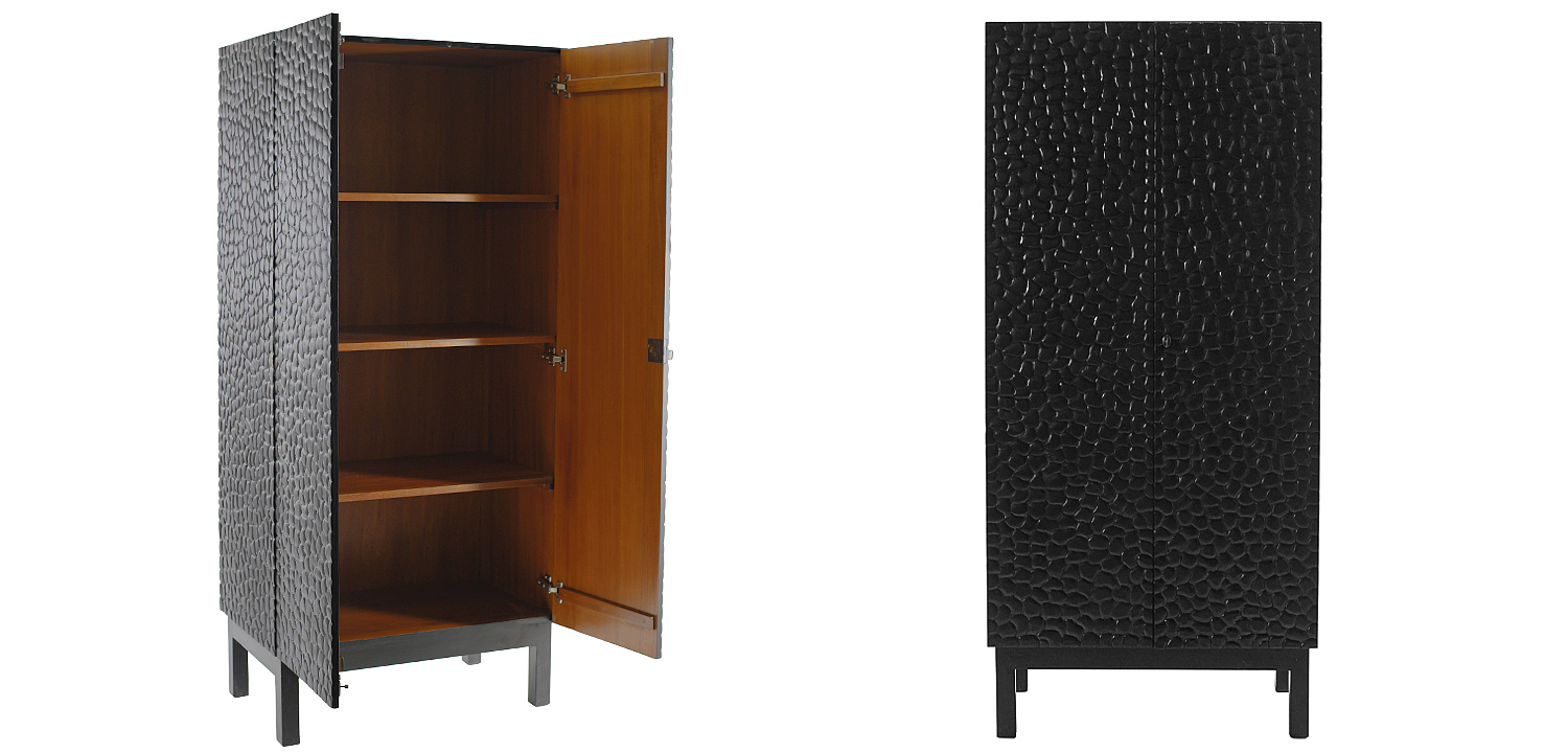 Шкаф Black Pebble Wood Carved Cabinet Шкаф Black Pebble Wood Carved Cabinet - Loft-Concept в Твери