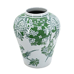 Ваза с зелеными цветочными и птичьими мотивами Vase Inspired by Nature варинант исполнения - 2 | Loft Concept в Твери