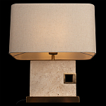 Настольная лампа с прямоугольным основанием из натурального камня c тканевым абажуром Lapis Tiburtinus варинант исполнения - 4 | Loft Concept в Твери
