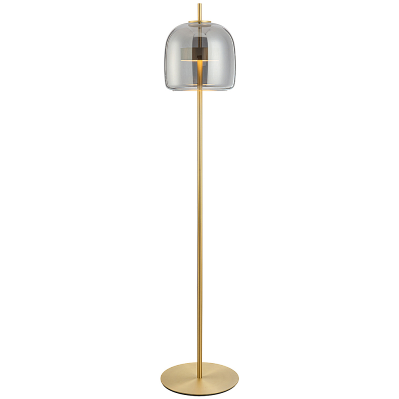 Торшер Blanton Smoky Brass Floor Lamp Стекло Смок Золотой Торшер Blanton Smoky Brass Floor Lamp Стекло Смок Золотой в Твери | Loft Concept
