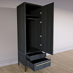 Узкий Шкаф Primo с 2 выдвижными ящиками Черный дуб варинант исполнения - 7 | Loft Concept в Твери