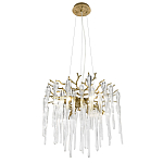 Люстра подвесная круглая в виде ветвей деревьев бронзового цвета с прозрачными подвесками-каплями Droplet Chandelier варинант исполнения - 1 | Loft Concept в Твери