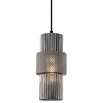 Подвесной светильник со стеклянным рифленым плафоном цилиндрической формы Eliara 13 варинант исполнения - 9 | Loft Concept в Твери