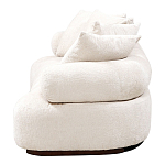 Трехместный диван с обивкой букле молочного цвета Leonois Boucle Sofa варинант исполнения - 3 | Loft Concept в Твери