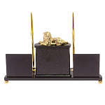 Настольный канцелярский набор из нефрита с декором в виде льва Golden Lion варинант исполнения - 3 | Loft Concept в Твери