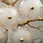 Потолочная люстра круглая ветвистыми бронзовыми элементами и стеклянными рифлеными дисками Textured Glass Chandelier варинант исполнения - 5 | Loft Concept в Твери