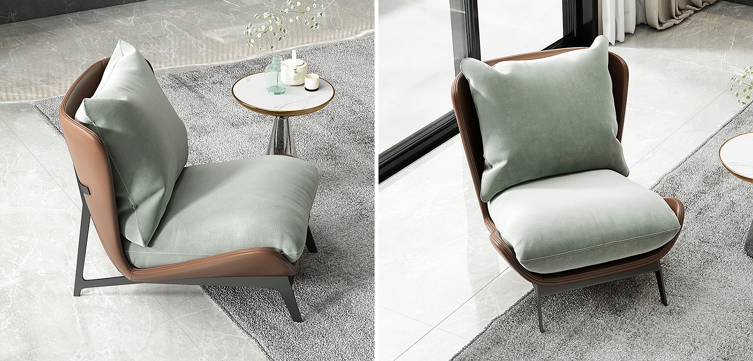 Кресло Maxwell Green Textile Leather Armchair Кресло Maxwell Green Textile Leather Armchair - Loft-Concept в Твери