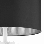 Торшер с декором в виде белого цветка магнолии на каркасе и черным абажуром White Magnolia варинант исполнения - 3 | Loft Concept в Твери