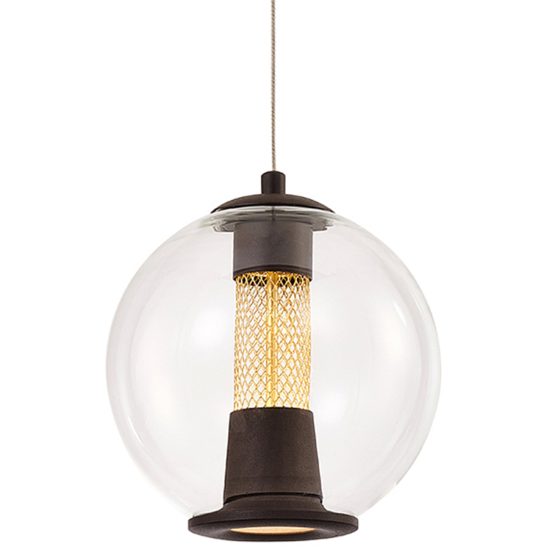 Подвесной светильник с плафоном в форме шара Inner Gleam Orb black Черный Прозрачное Стекло Золотой Подвесной светильник с плафоном в форме шара Inner Gleam Orb black Черный Прозрачное Стекло Золотой в Твери | Loft Concept