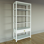 Стеллаж Elsa Dreams White со стеклянными полками и ящиком варинант исполнения - 1 | Loft Concept в Твери