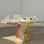 Дизайнерский журнальный стол с цветным орнаментом Unyly варинант исполнения - 2 | Loft Concept в Твери