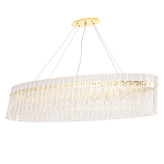 Люстра подвесная овальная с рельефными стеклянными панелями и золотым металлическим каркасом Textured Glass Chandelier варинант исполнения - 1 | Loft Concept в Твери