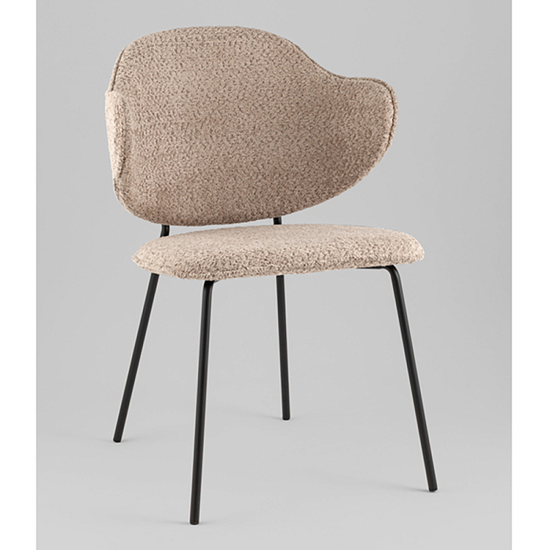 Стул Bellamy букле кофейный Бежевый Черный в Твери | Loft Concept 