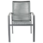 Стул темно-серый с высокой плетеной спинкой и сиденьем Braided Strength варинант исполнения - 1 | Loft Concept в Твери