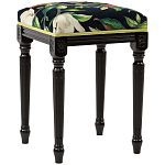 Банкетка из натурального бука черная с изображением птиц и цветов Blooming Birds2 варинант исполнения - 3 | Loft Concept в Твери