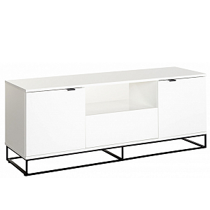 ТВ-тумба белая с  2-мя дверцами и ящиком Strict Lines