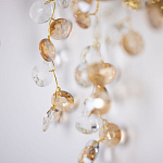 Бра золотого цвета с ветвями и прозрачными хрустальнымих подвесками Droplet Chandelier варинант исполнения - 5 | Loft Concept в Твери